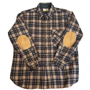 Vintage Lobo by Pendleton Wool Flannel Shirt XL – Plaid Elbow Patch Field Shirt